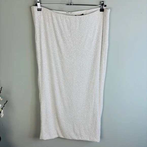 Eloquii White Sequin Skirt Set Size 14 - Picture 9 of 12